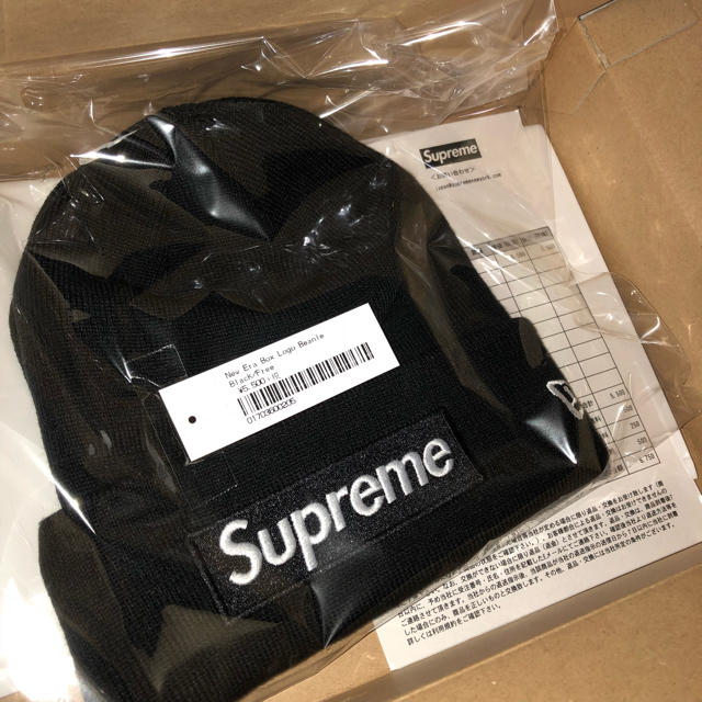 Supreme(シュプリーム)のsupreme new era box logo beanie ボックスロゴ 黒 メンズの帽子(ニット帽/ビーニー)の商品写真