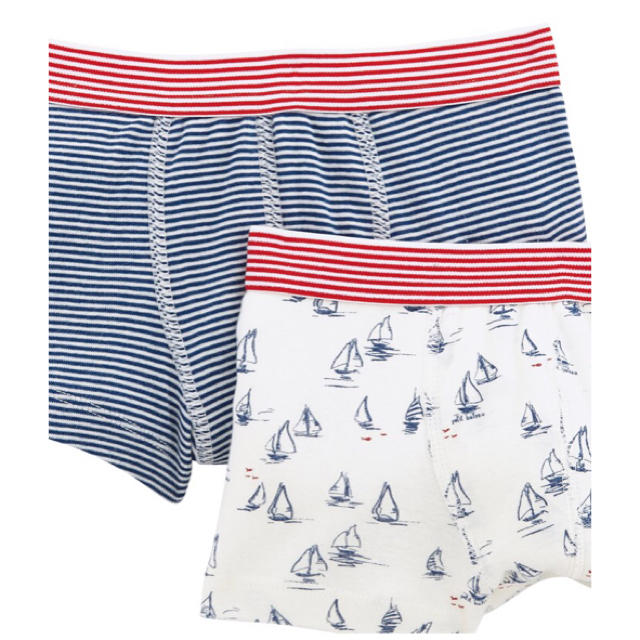 PETIT BATEAU(プチバトー)のdafu様専用♡3ans プチバトー プリントトランクス２枚組 キッズ/ベビー/マタニティのキッズ服男の子用(90cm~)(下着)の商品写真