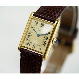 カルティエ(Cartier)の美品 カルティエ マスト タンク アイボリー LM Cartier (腕時計(アナログ))