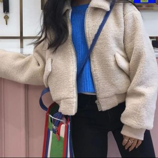 ZARA - ショート丈 ボア ブルゾンの通販 by shop｜ザラならラクマ