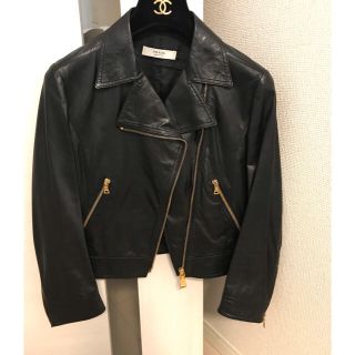 プラダ(PRADA)の【70万】PRADA レザー ライダースジャケット 黒 金 プラダ(ライダースジャケット)