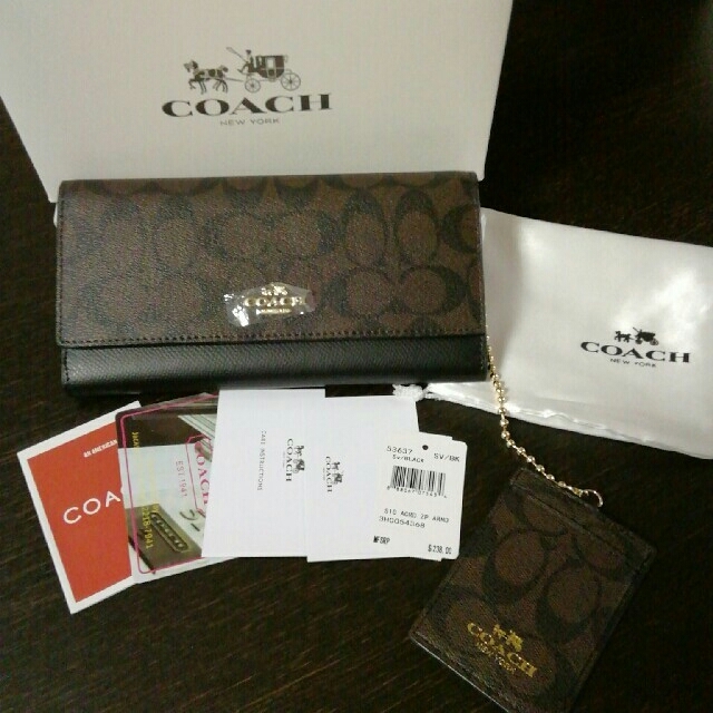 COACH　アウトレット　長財布　茶