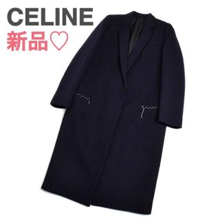 セリーヌ(celine)のポケット仮縫いまま！ セリーヌ クロンビーコート ブラック ネイビー 34 XS(チェスターコート)