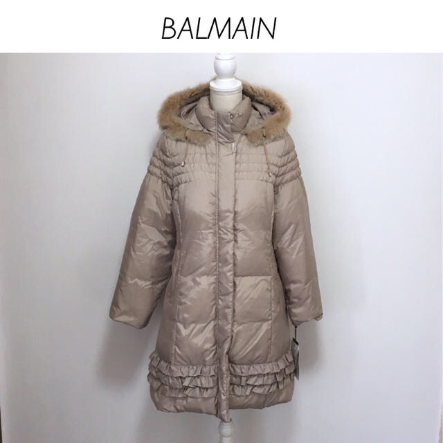 【新品タグ付】BALMAIN 裾フリル ダウンコート裾フリルコート