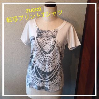 ズッカ(ZUCCa)のzuccaズッカプリントTシャツ白(Tシャツ(半袖/袖なし))