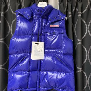 モンクレール(MONCLER)のモンクレール フラグメント 藤原ヒロシ ダウンベスト サイズ 1 ブルー(ダウンジャケット)