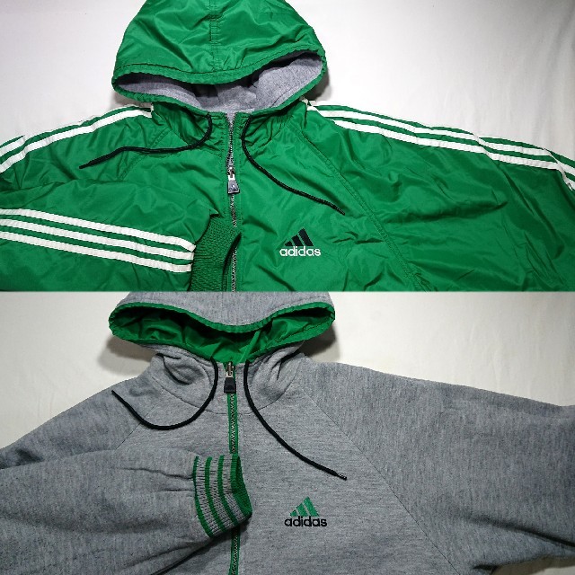 adidas 90年代 リバーシブル ナイロン パーカー ジャケット デカロゴ adidas 90年代 リバーシブル ナイロン パーカー ジャケット デカロゴ