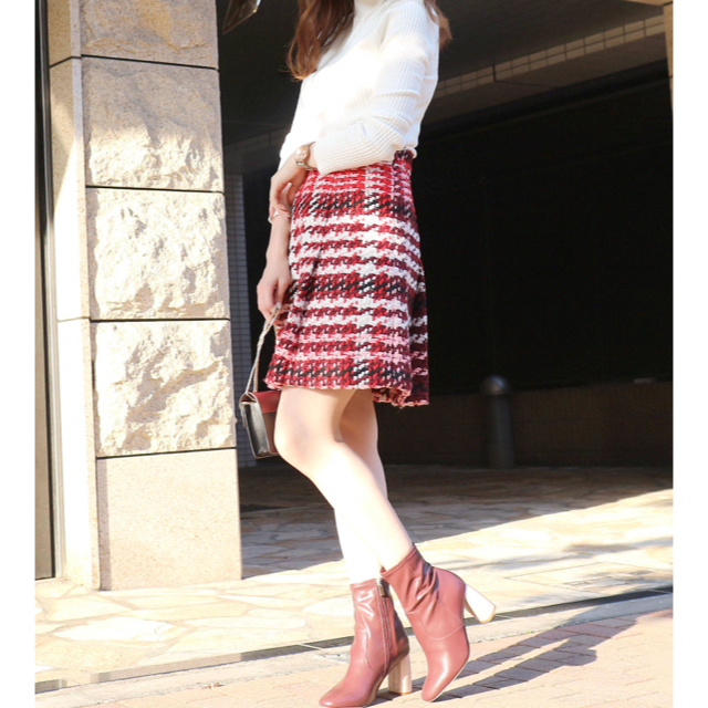 MERCURYDUO(マーキュリーデュオ)の♡マーキュリーデュオ♡ ツイードミニスカート  レッド レディースのスカート(ミニスカート)の商品写真