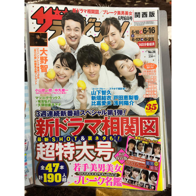 ザテレビジョン 2017年No.24 切り抜き エンタメ/ホビーの雑誌(その他)の商品写真