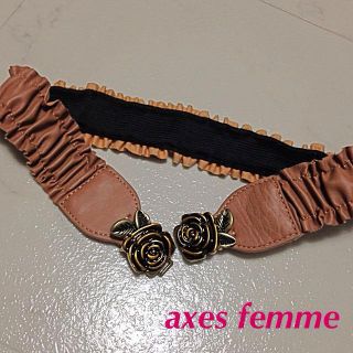 アクシーズファム(axes femme)のお花のベルト 茶(ベルト)