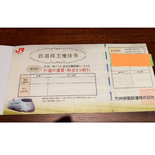 JR 九州 株主優待 5割引き 2枚組 チケットの優待券/割引券(その他)の商品写真