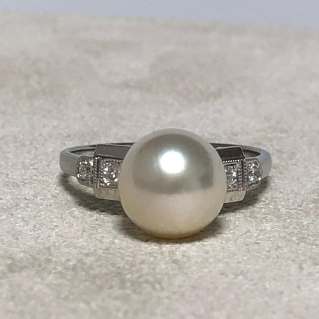 MIKIMOTO - ミキモト 8.8mm×ダイヤ ミルグレイン PT900リング 新品同様の通販 by ちゃみshop｜ミキモトならラクマ