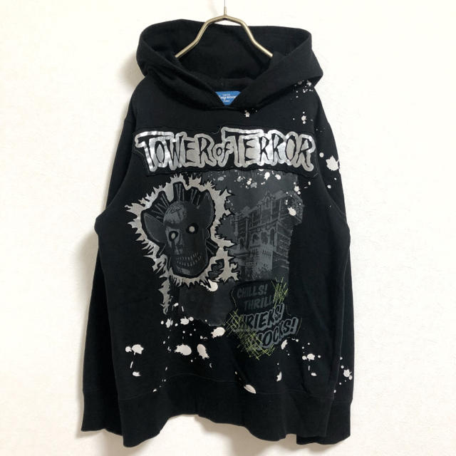 Disney ディズニー パーカープルオーバー S 黒 タワーオブテーラー