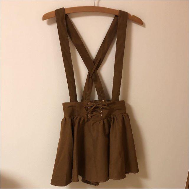 新品同様nohea茶色ブラウンサロペットフレアスカート レディースのスカート(ミニスカート)の商品写真