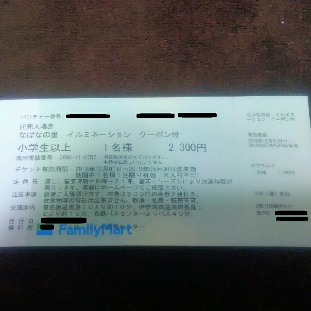 なばなの里 入村券+2000円分金券付き イルミネーション チケットの施設利用券(遊園地/テーマパーク)の商品写真