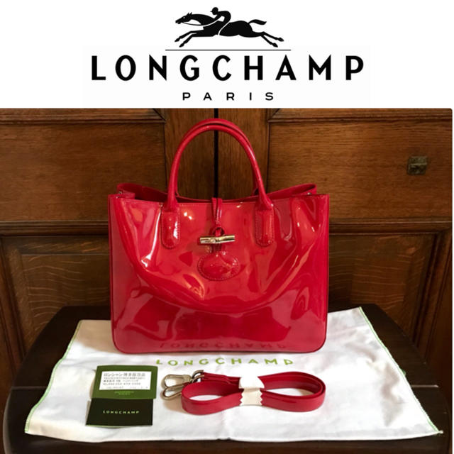 LONGCHAMP(ロンシャン)の【SALE】新品◾️ロンシャン ロゾ エナメル トートバッグ レッド赤 レディースのバッグ(トートバッグ)の商品写真