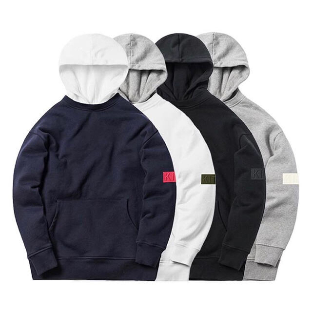 送料込 L ネイビー KITH LOGO WILLIAMS II HOODIE