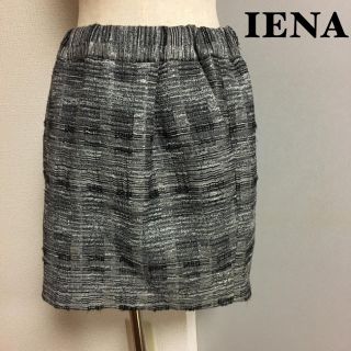 イエナ(IENA)の【IENA】イエナ ラメ グレー ツィード スカート (ミニスカート)