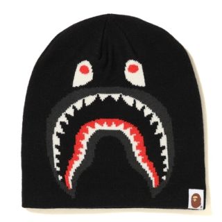 アベイシングエイプ(A BATHING APE)のBAPE 2ND SHARK KNIT CAP BLACK シャーク ビーニー (ニット帽/ビーニー)