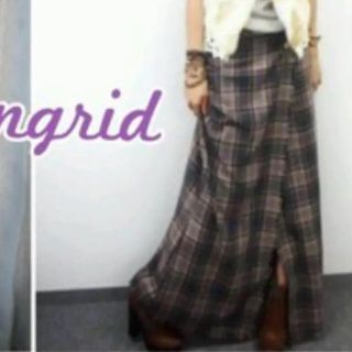 アングリッド(Ungrid)のungrid マキシム巻きチェックスカート(ロングスカート)