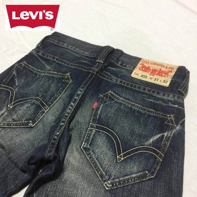 Levi's(リーバイス)のリーバイス 503 リラックスフィットストレート ユーズド加工 W31約80cm メンズのパンツ(デニム/ジーンズ)の商品写真