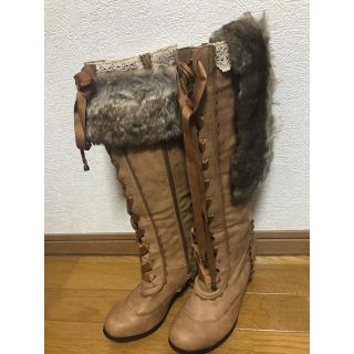 アクシーズファム(axes femme)のアクシーズ キャメルブーツ 未使用 M ブルーローズ08様専用(ブーツ)