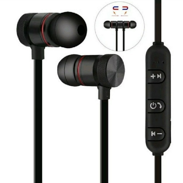Bluetooth ワイヤレスマグネットイヤホン スマホ/家電/カメラのオーディオ機器(ヘッドフォン/イヤフォン)の商品写真