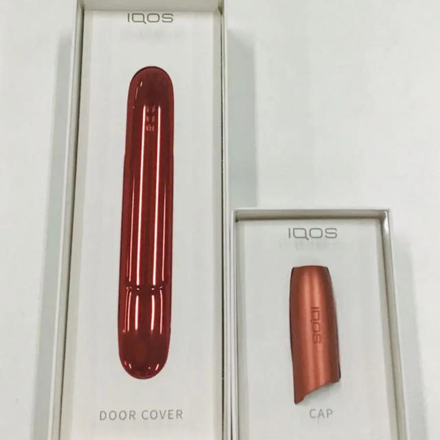 IQOS(アイコス)の【即納】iQOS3 ドアカバー+キャップ カッパー 赤 レディースのファッション小物(その他)の商品写真