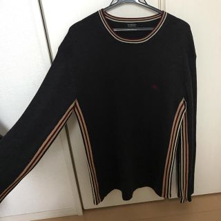 バーバリーブラックレーベル(BURBERRY BLACK LABEL)のスエル様専用▪️美品バーバリー▪️ライン入りダークグレーニット(ニット/セーター)