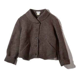 アニエスベー(agnes b.)の美品。アニエスベー　ウールフェルトジャケット　ショートコート　茶　11号(その他)