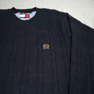 トミーヒルフィガー(TOMMY HILFIGER)のTOMMY HILFIGER 旧ロゴニット 古着 vintage ビッグサイズ(ニット/セーター)