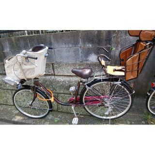 自転車　２６インチ　ママチャリ　子供乗せ付き　直接取引(自転車本体)