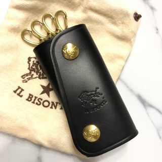 イルビゾンテ(IL BISONTE)の新品 イルビゾンテ キーケース スマートキーケース 黒 ブラック レザー 正規品(キーホルダー)