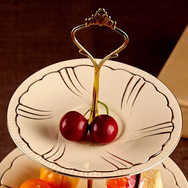 ケーキ スタンド プレート 2段セット アフタヌーンティー フルーツ トレー 皿の通販 by Ritahome｜ラクマ