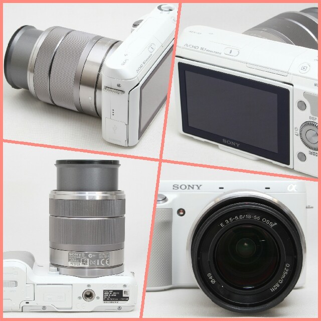 SONY(ソニー)の❤Wi-Fi＆自撮り❤クリスマスを素敵に撮るなら☆SONY NEX-F3ホワイト スマホ/家電/カメラのカメラ(ミラーレス一眼)の商品写真