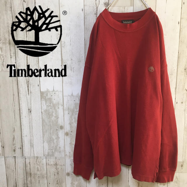 Timberland(ティンバーランド)の90s古着系グットカラー ティンバーランド ビックサイズワッフル地 トレーナー メンズのトップス(Tシャツ/カットソー(七分/長袖))の商品写真