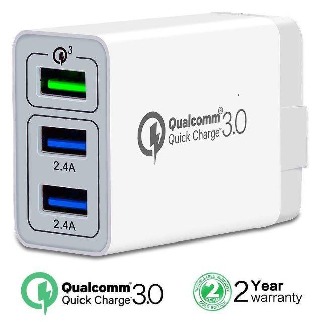 QuickCharge3.0 USB3.0対応 2.4A 急速充電ACアダプター スマホ/家電/カメラのスマホアクセサリー(その他)の商品写真