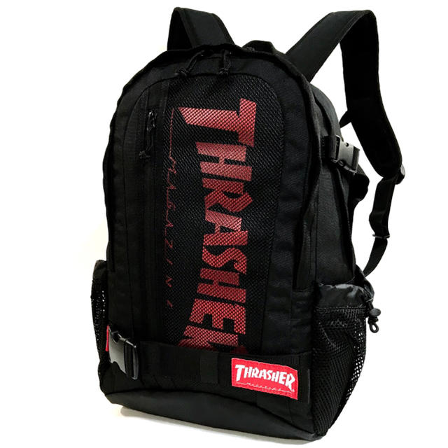 【THRASHER】《30%OFF》メッシュポケットリュック［BK/RE］