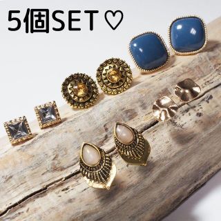 ♡送料込! ピアス 新品 5個セット ネイティブ アンティーク風♡(ピアス)