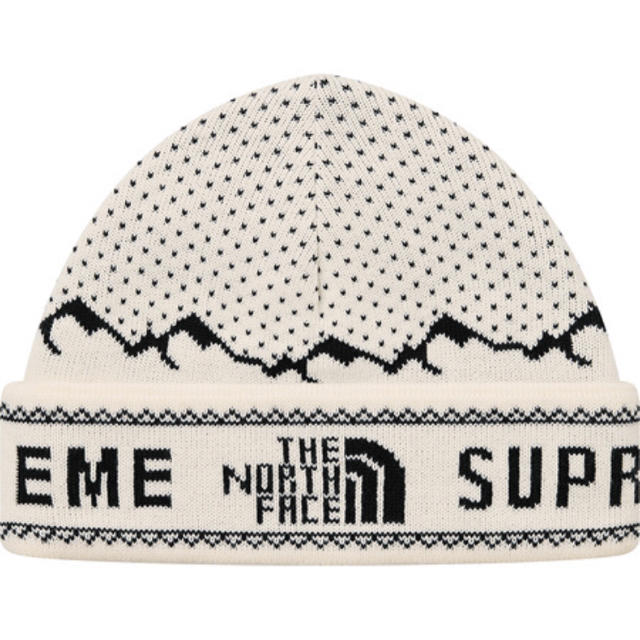 Supreme(シュプリーム)の18aw 白 Supreme NORTH FACE FOLD BEANIE メンズの帽子(ニット帽/ビーニー)の商品写真