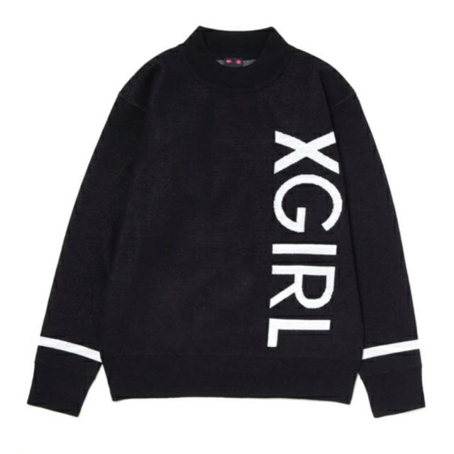 X-girl(エックスガール)の新品 X-GIRL BIG LOGO TOPS ブラック レディースのトップス(ニット/セーター)の商品写真