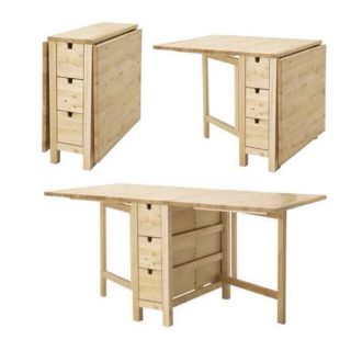 イケア(IKEA)の美品 IKEA NORDEN バーチ材 無垢材 ダイニングテーブル イケア 北欧(ダイニングテーブル)