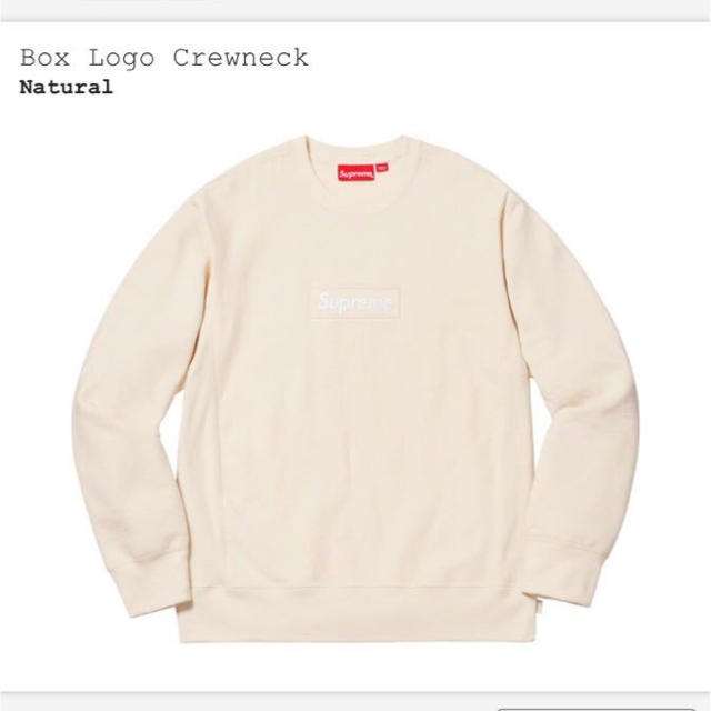 supreme box logo crewneck natural s 18aw