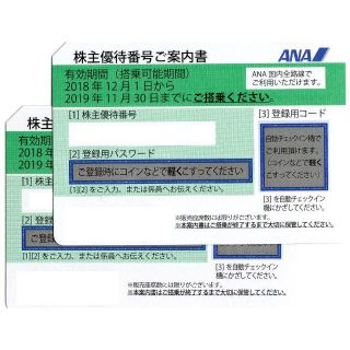 エーエヌエー(ゼンニッポンクウユ)(ANA(全日本空輸))のANA（全日本空輸） 株主優待券 2枚(その他)