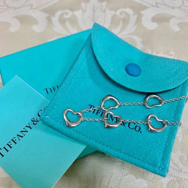 美品 ティファニー 5連 オープンハート シルバーネックレス 箱&袋付Tiffany