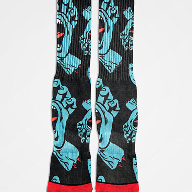 POWELL(パウエル)のSantaCruz Hands All-Over Crew Socks BK メンズのレッグウェア(ソックス)の商品写真