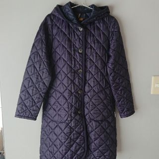 ラベンハム(LAVENHAM)のLAVENHAM ラベンハム キルティング コート パープル×ネイビー 38(ロングコート)