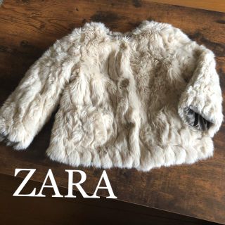 ザラキッズ(ZARA KIDS)の☆ 美品 ZARA ノーカラー ファー アウター 入学卒園 冠婚葬祭 発表会 (ジャケット/上着)