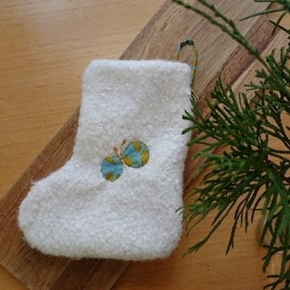 ミナペルホネン(mina perhonen)のクリスマス 靴下  ちょうちょのアップリケ(その他)