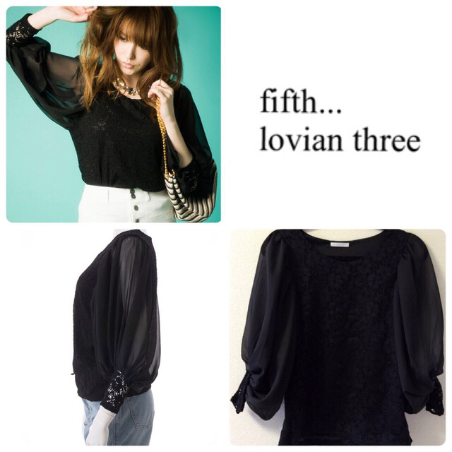 fifth(フィフス)のfifth♡シフォンチュニック 黒 レディースのトップス(チュニック)の商品写真